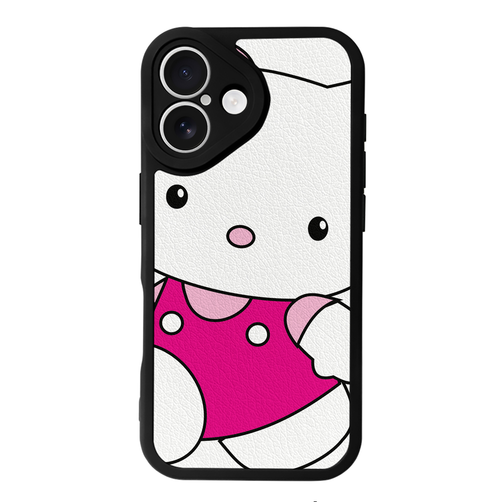 （画像用） Hello Kitty ハローキティ 【iPhone 16シリーズ対応】シリコンスマホケース（レザー調） 材質：シリコン